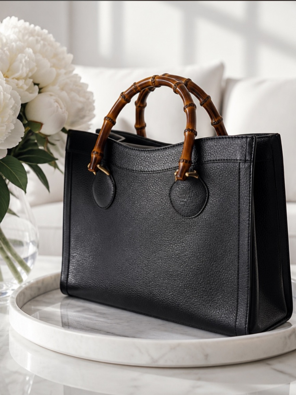 Gucci Diana Black Bamboo-Handle Tote Bag - Classic Women's Handbag